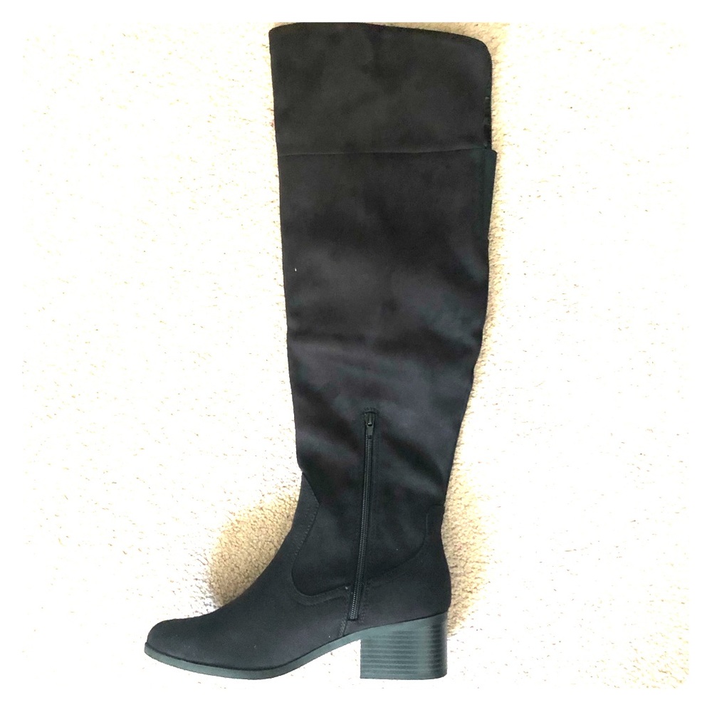 Classified knee high boots